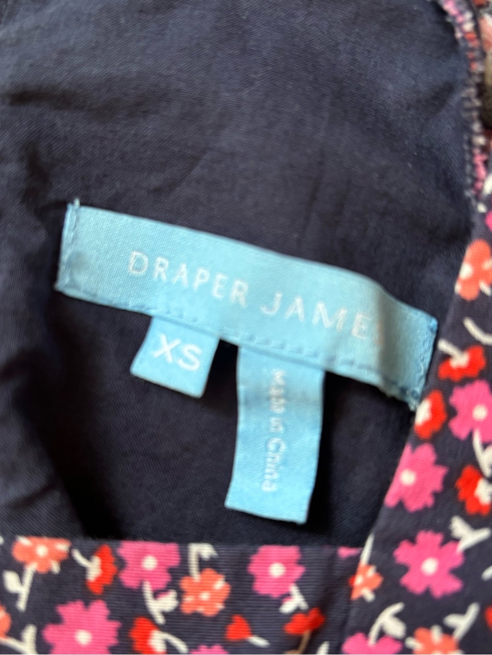 Draper James Dottie Babydoll Shift Dress Women XS Nassau Multi Navy Floral Print - Picture 11 of 14